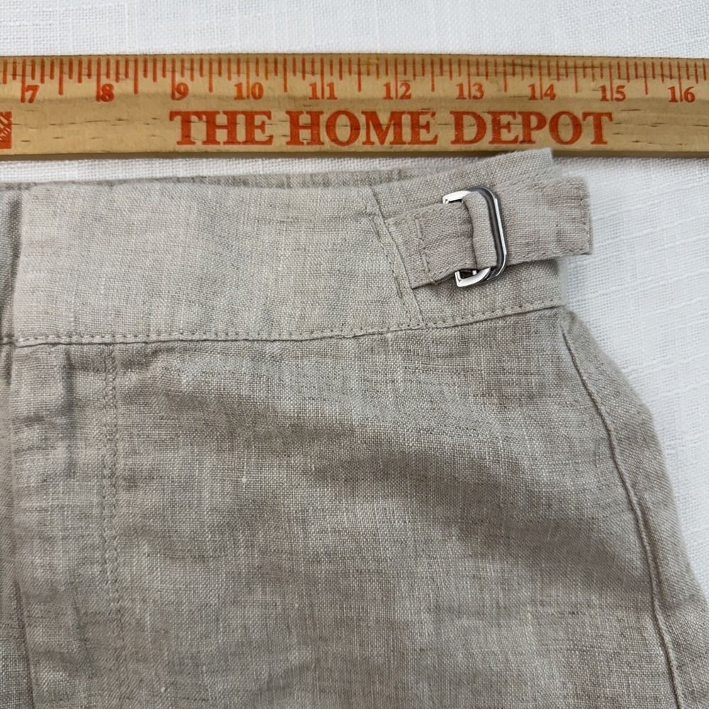 Athleta Women 4 Skirt Voyager Beige Linen Buckle Cargo Pocket Utility Athleisure - Picture 11 of 13